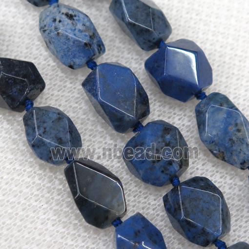 Dumortierite chip beads, faceted freeform