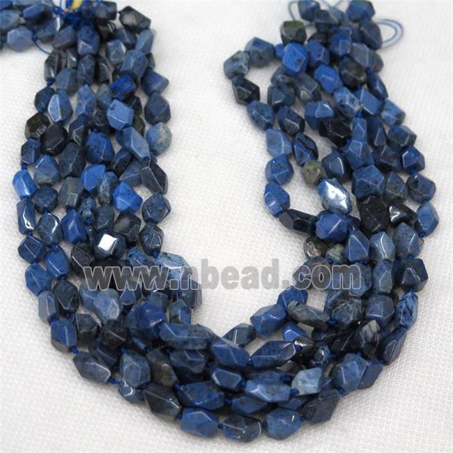 Dumortierite chip beads, faceted freeform