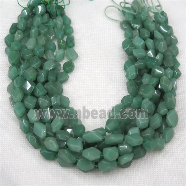 green aventurine beads chip, faceted freeform
