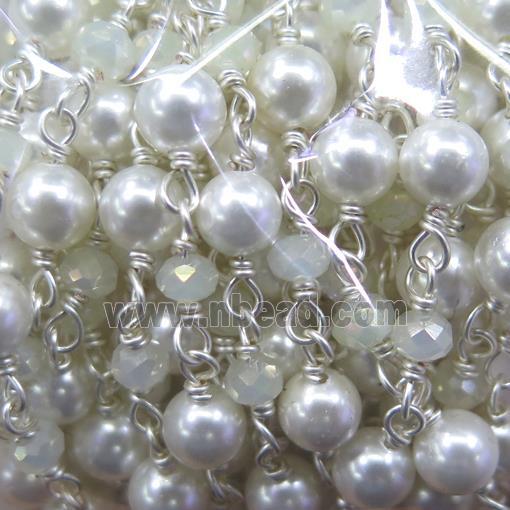 pearl Shell Chain with glass crystal bead