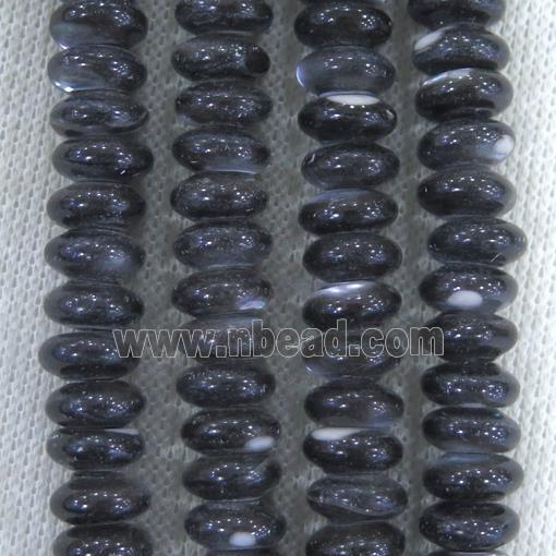black pearl Shell rondelle beads