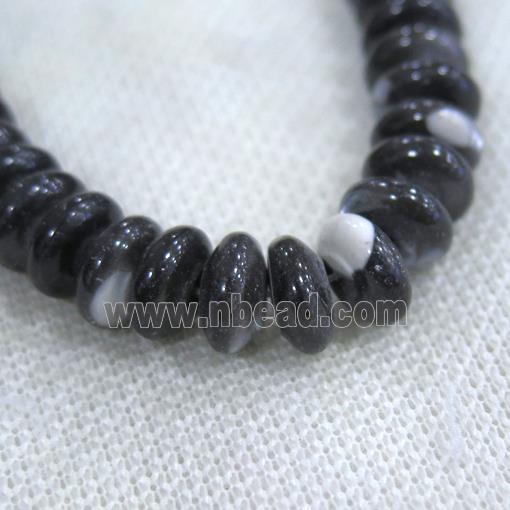 black pearl Shell rondelle beads