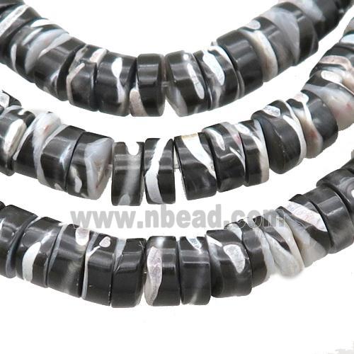 black pearlized Shell heishi beads