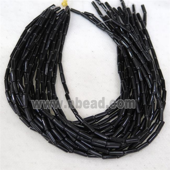 black Japser tube beads