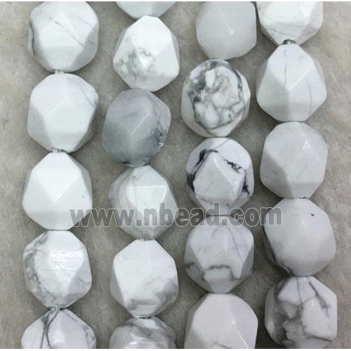 white Howlite Turquoise ball beads, faceted round