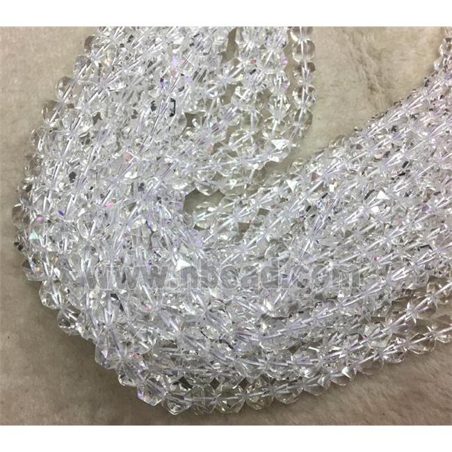 clear quartz ball beads, faceted round