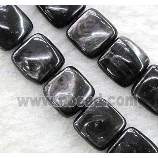 hypersthene stone bead, square