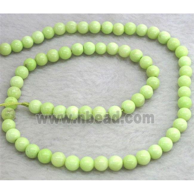 round Lemon Chrysoprase Beads