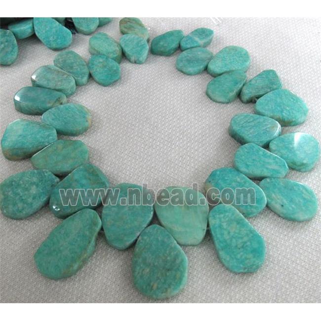 natrual Amazonite beads, teardrop, AA-grade