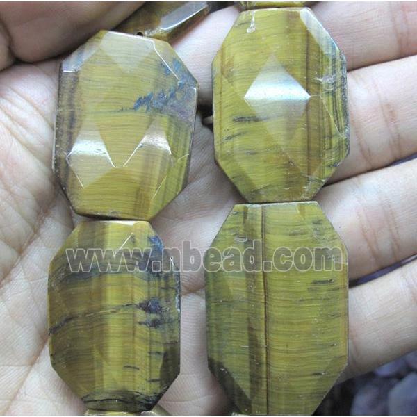 tiger eye beads, faceted rectangle