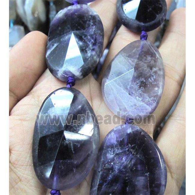 amethyst beads, faceted freeform