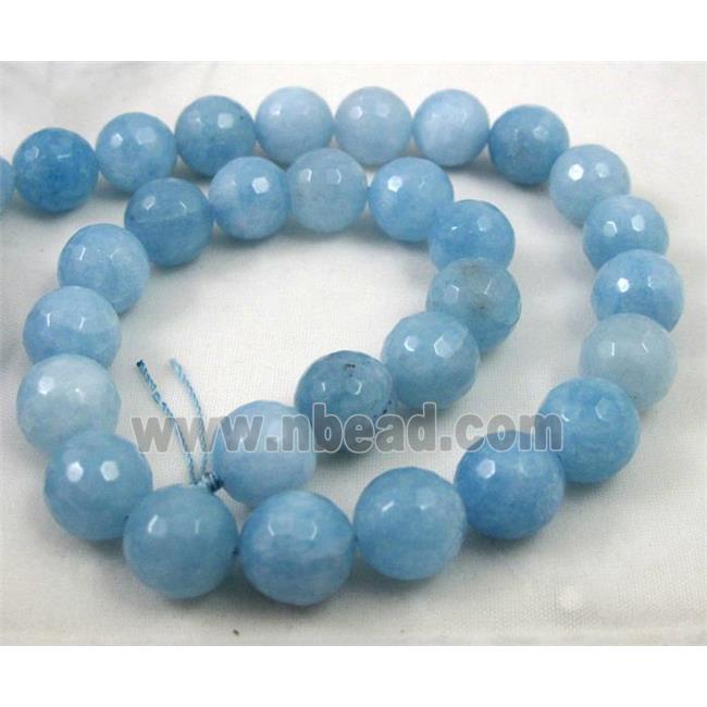 blue Sponge Quartz Beads, faceted round