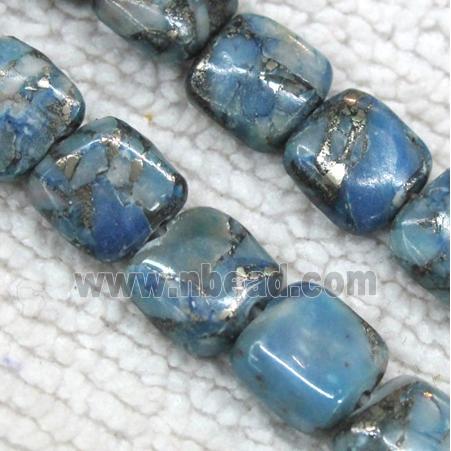 opal stone beads with pyrite, square