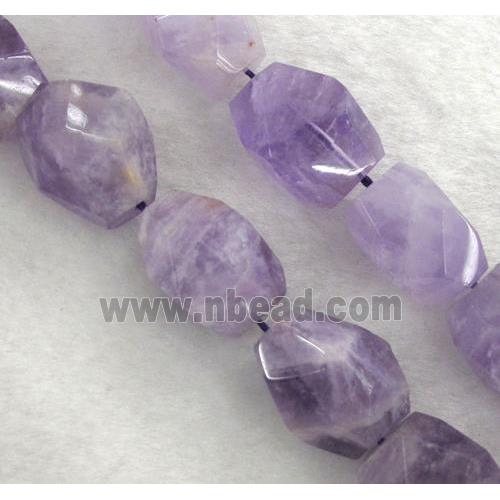 purple Chalcedony nugget beads, faceted freeform