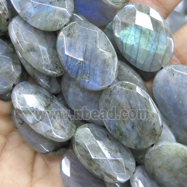 Labradorite bead, faceted oval