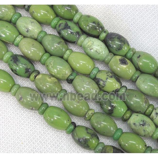 natural Australian Chrysoprase bead, barrel