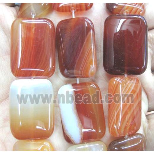 red stripe agate beads, rectangle