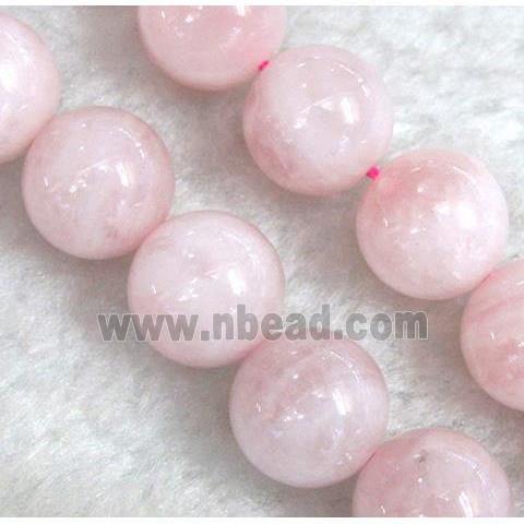 Malagasy Rose Quartz beads, round, A grade