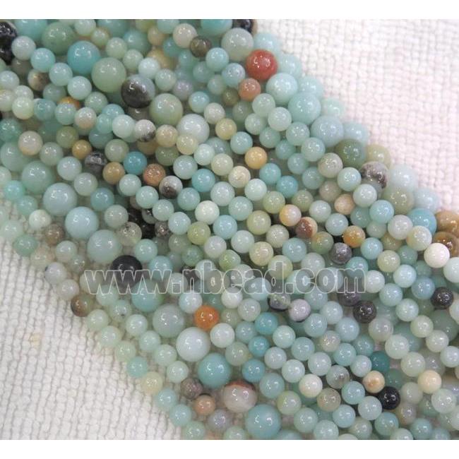 Amazonite beads, round, lt.blue