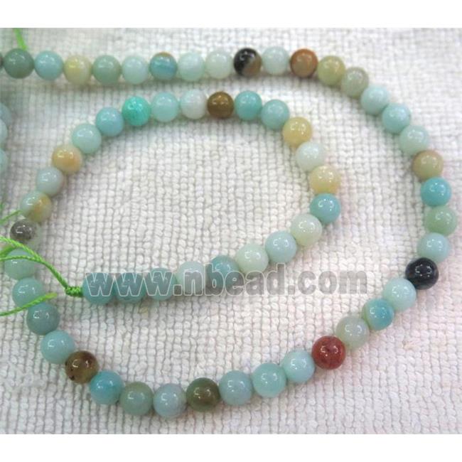 Amazonite beads, round, lt.blue