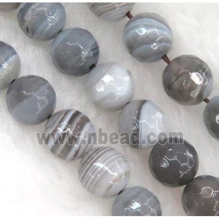 gray botswana agate beads, faceted round