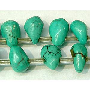 Natural Turquoise, Drip Pendants, top-drilled