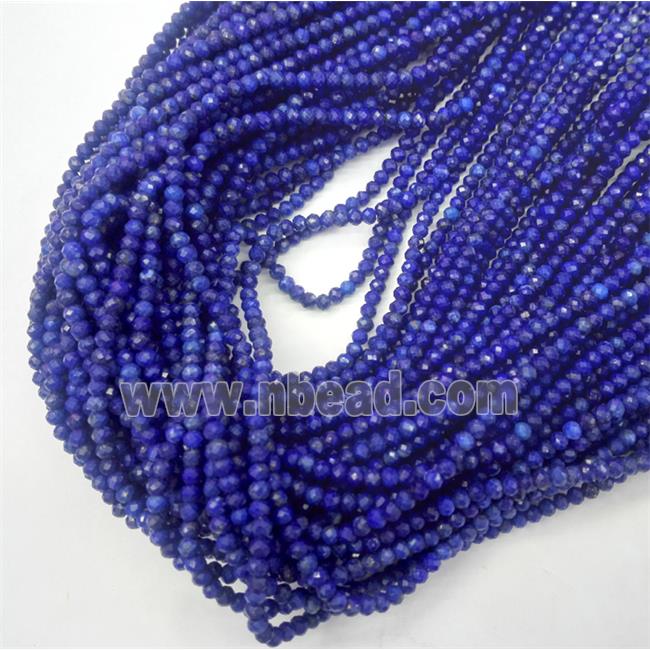 tiny Lapis Lazuli beads, faceted rondelle, blue