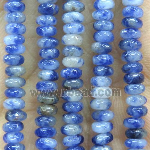tiny blue sodalite beads, faceted rondelle