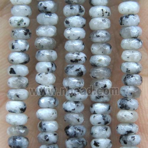 Chinese snowflake jasper beads, faceted rondelle