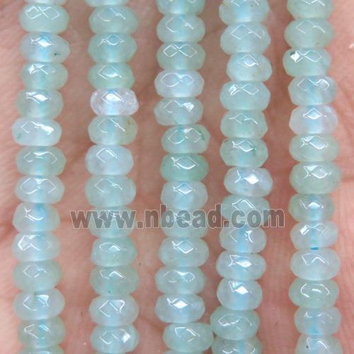 tiny green aventurine beads, faceted rondelle