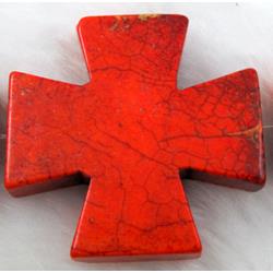 Dye crossTurquoise Beads,Red
