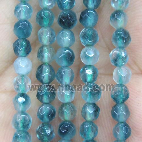 tiny green jade beads, faceted round