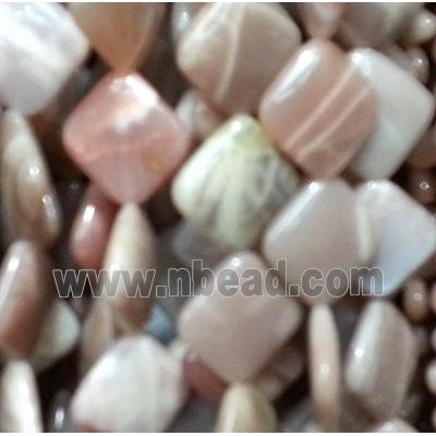 Sunstone beads, square, corner-drilled