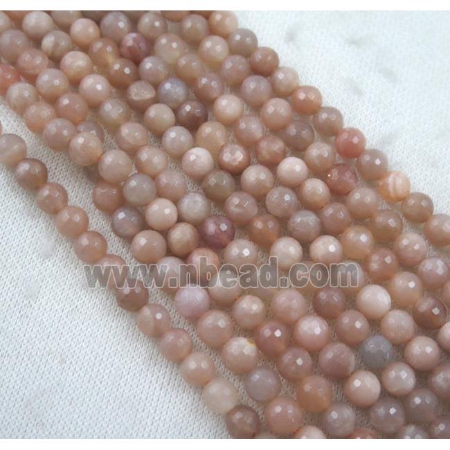 natural sunstone bead, faceted round