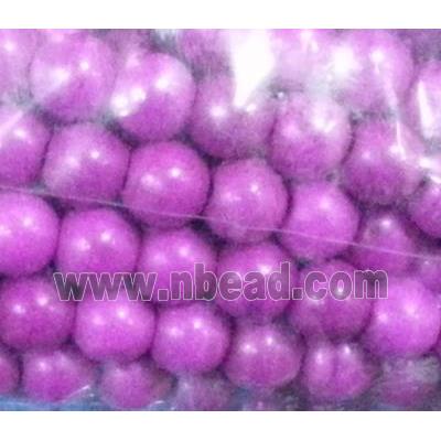 synthetic Turquoise beads, purple, round