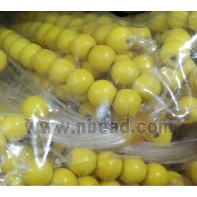 synthetic Turquoise beads, yellow, round