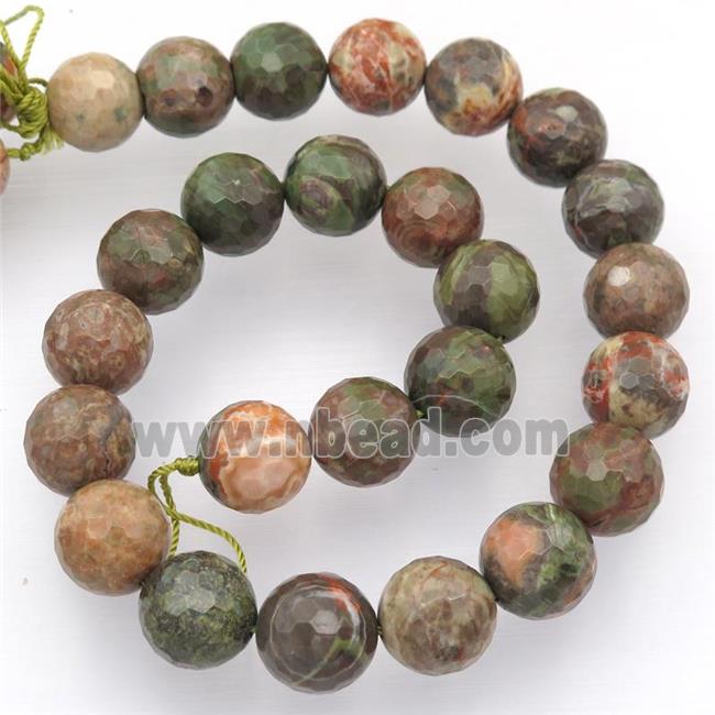 Ocean Jasper beads, faceted round
