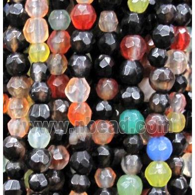 gemstone bead, faceted round, mixed color