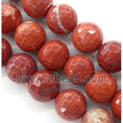 red jasper bead, faceted round