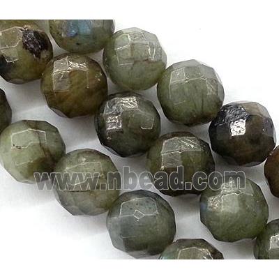 Labradorite bead, faceted round