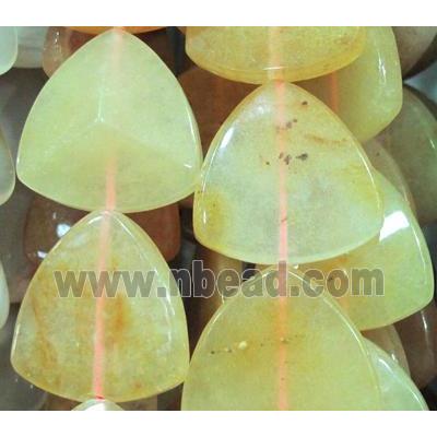 yellow jade bead, triangle