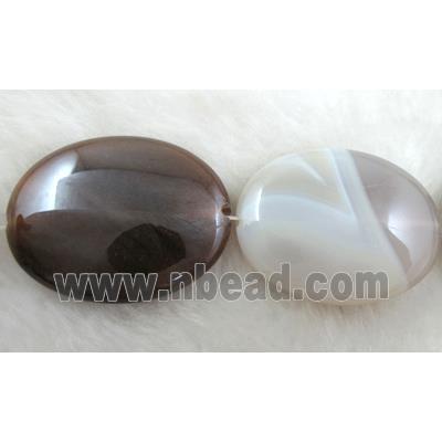 Flat oval Agate beads