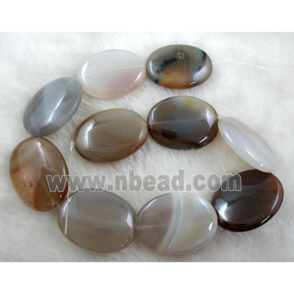 Flat oval Agate beads