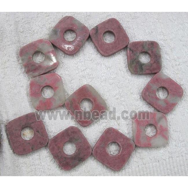 pink jasper bead, square
