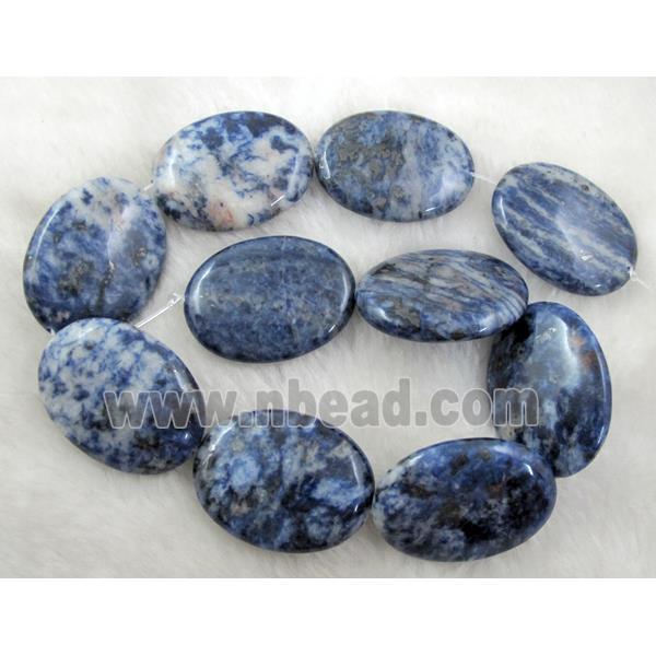 lapis lazuli bead, Flat oval