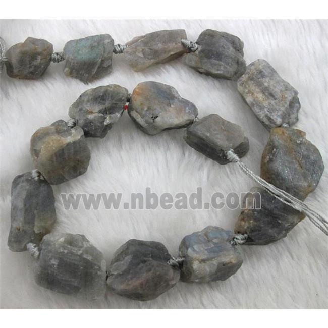Labradorite nugget beads, freeform, rough
