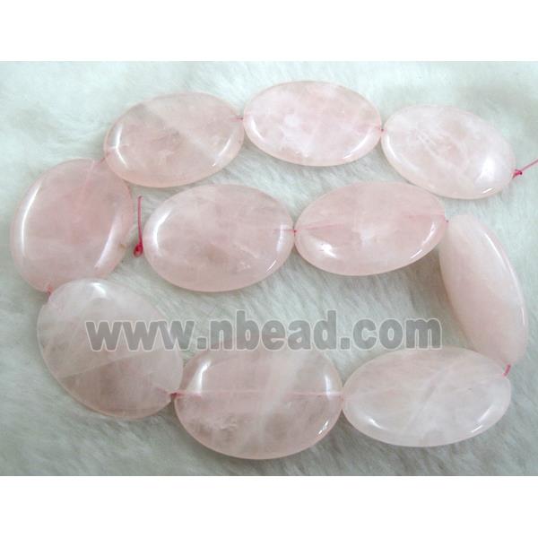 flat oval Rose Quartz Beads