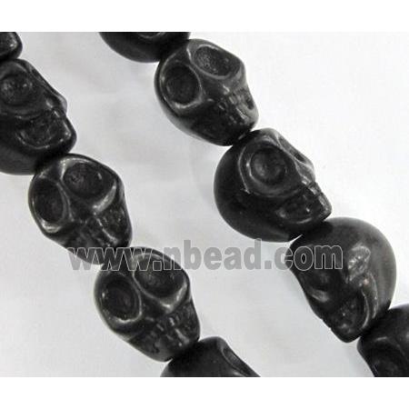 black synthetic Turquoise skull beads