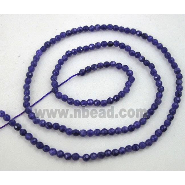 purple jade beads, tiny, faceted round