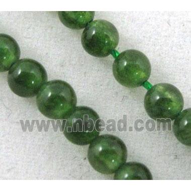 jade beads, tiny, round, green